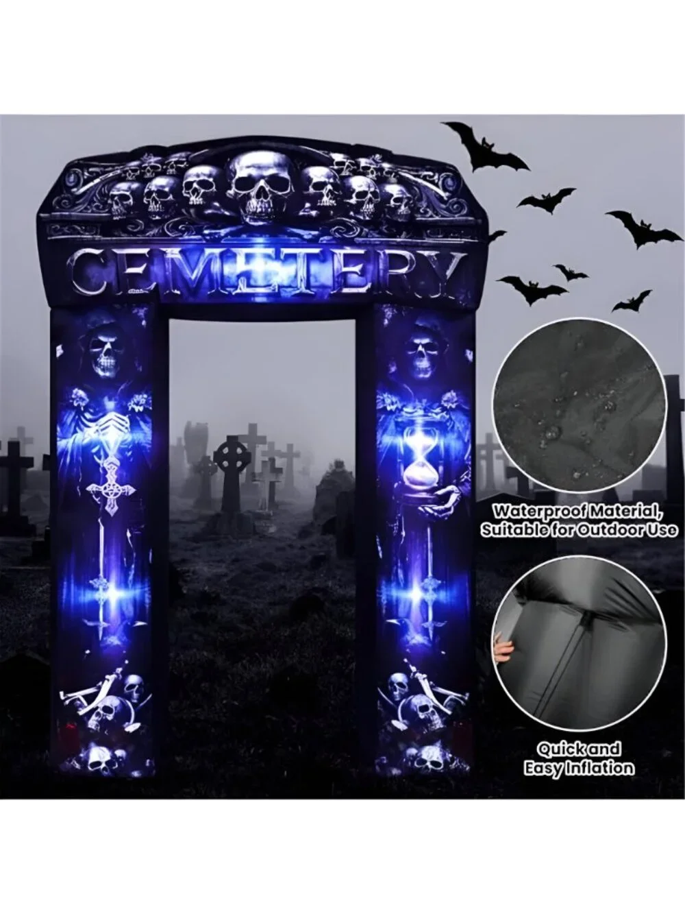 8 ft Inflatable Halloween Arch Decoration, Grim Reaper